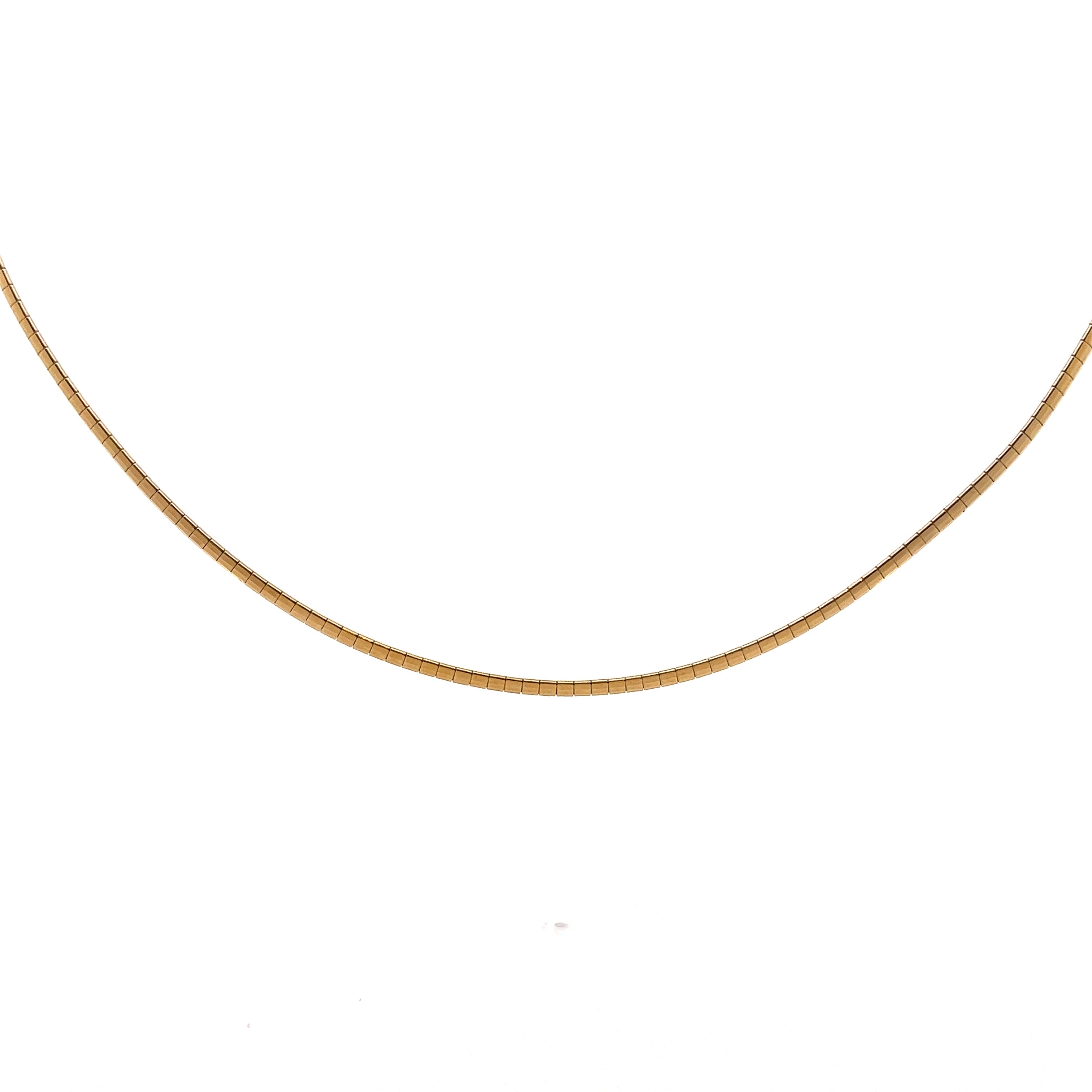 Thin Omega Necklace in 14k Yellow Gold - Filigree Jewelers