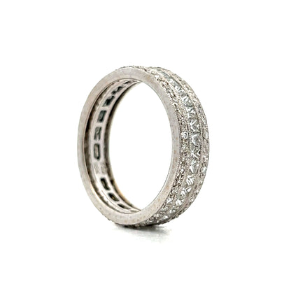 1.50 Princess & Round Diamond Band in 14k White Gold