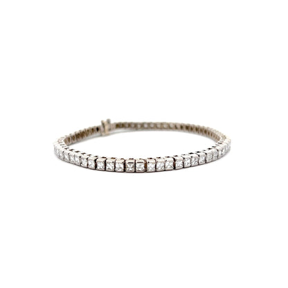 8.58 Asscher Diamond Tennis Bracelet in 14k White Gold