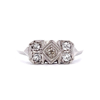 Vintage Art Deco Diamond Ring in 14k White Gold