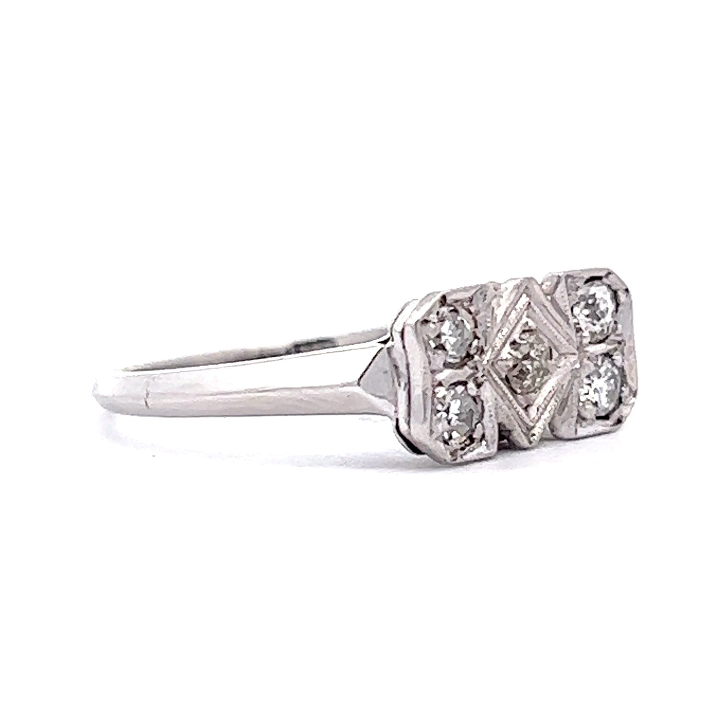 Vintage Art Deco Diamond Ring in 14k White Gold