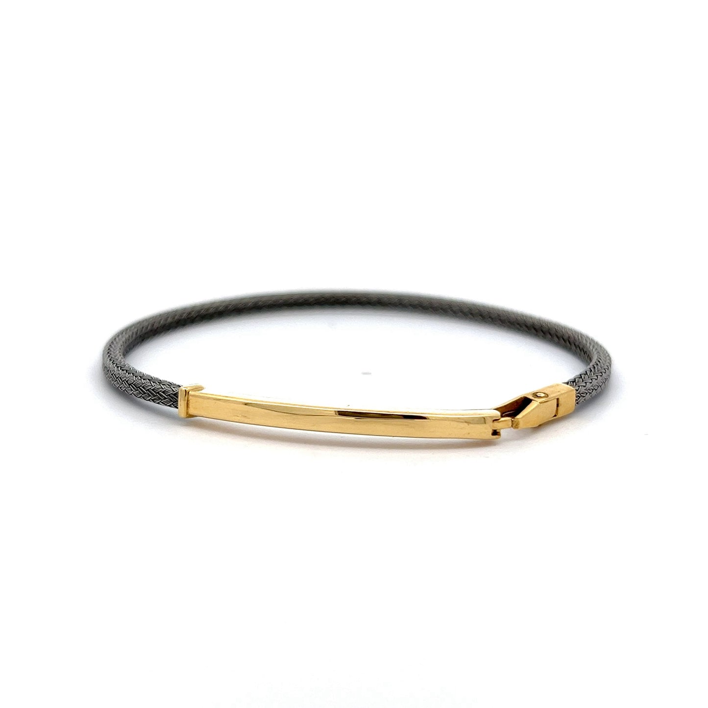 Two-Tone Bangle Bracelet in 18k & Stainless Steel