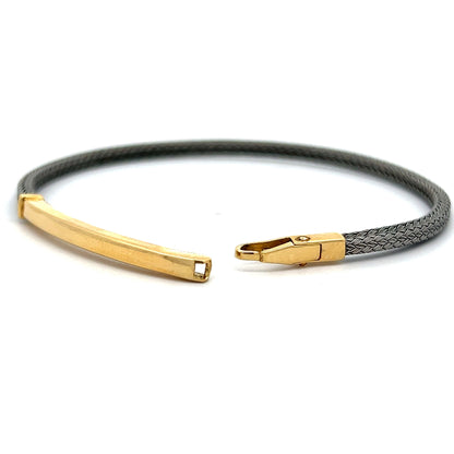 Two-Tone Bangle Bracelet in 18k & Stainless Steel