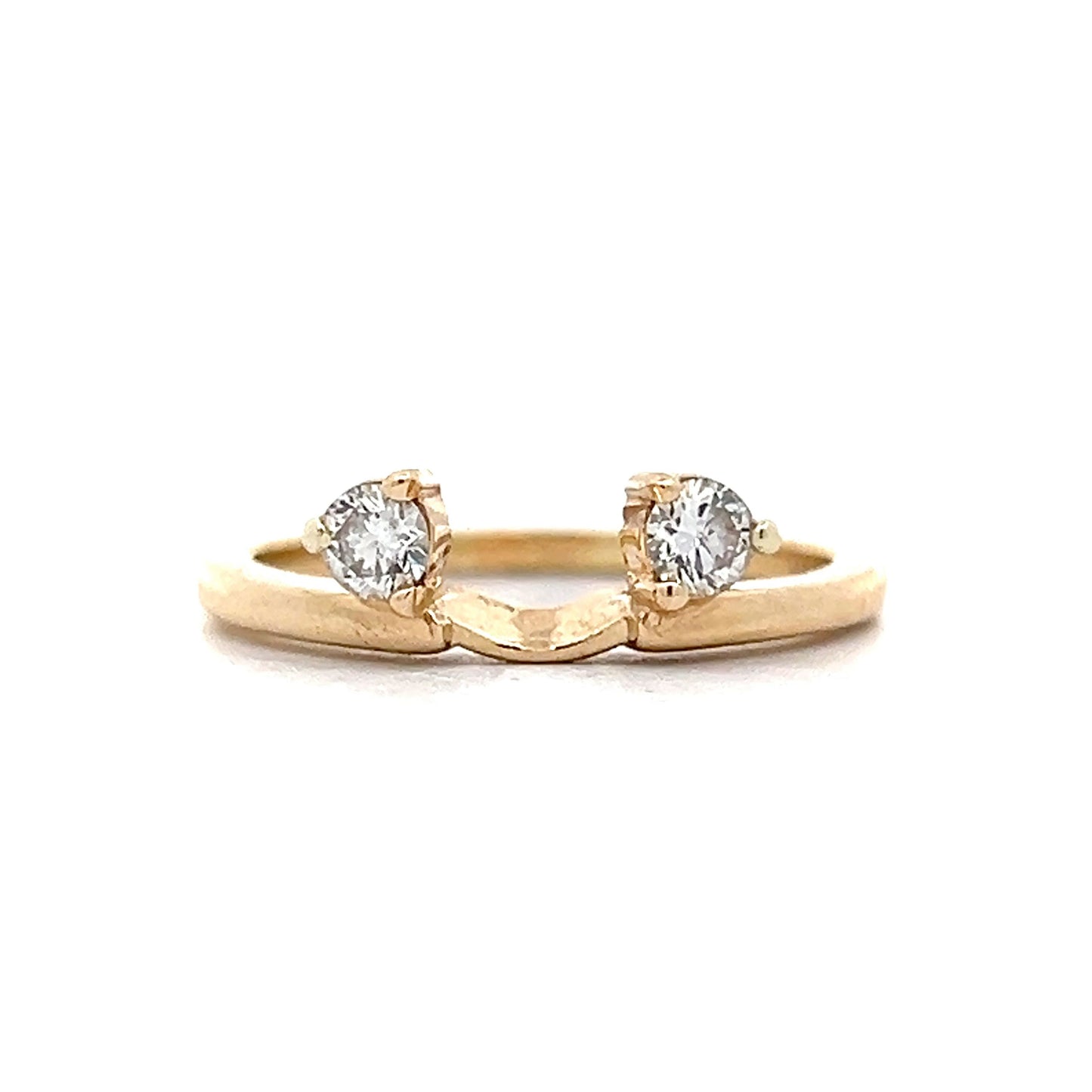 .34 Diamond Ring Guard Wedding Band in Yellow Gold