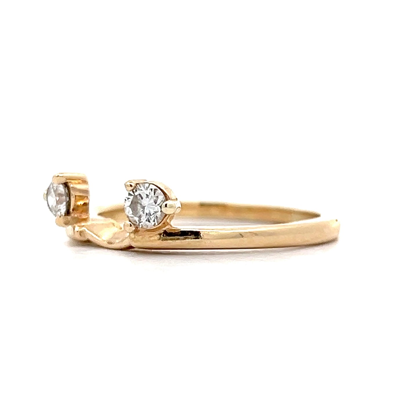 .34 Diamond Ring Guard Wedding Band in Yellow Gold