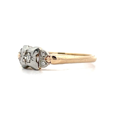 .04 Vintage Retro Engagement Ring in 14k