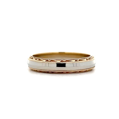 Vintage Men's Two-Tone Wedding Band in 14k