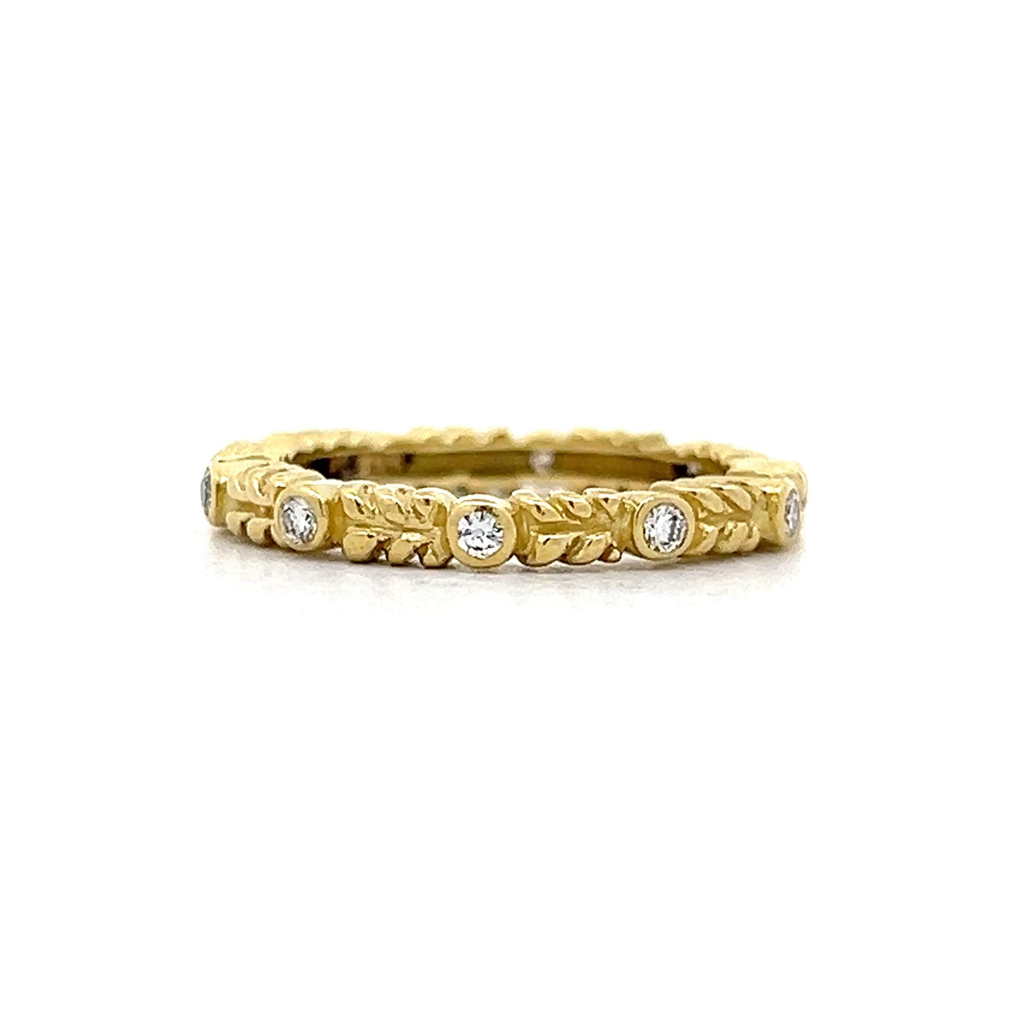 .20 Diamond Leaf Textured Eternity Band in 18k