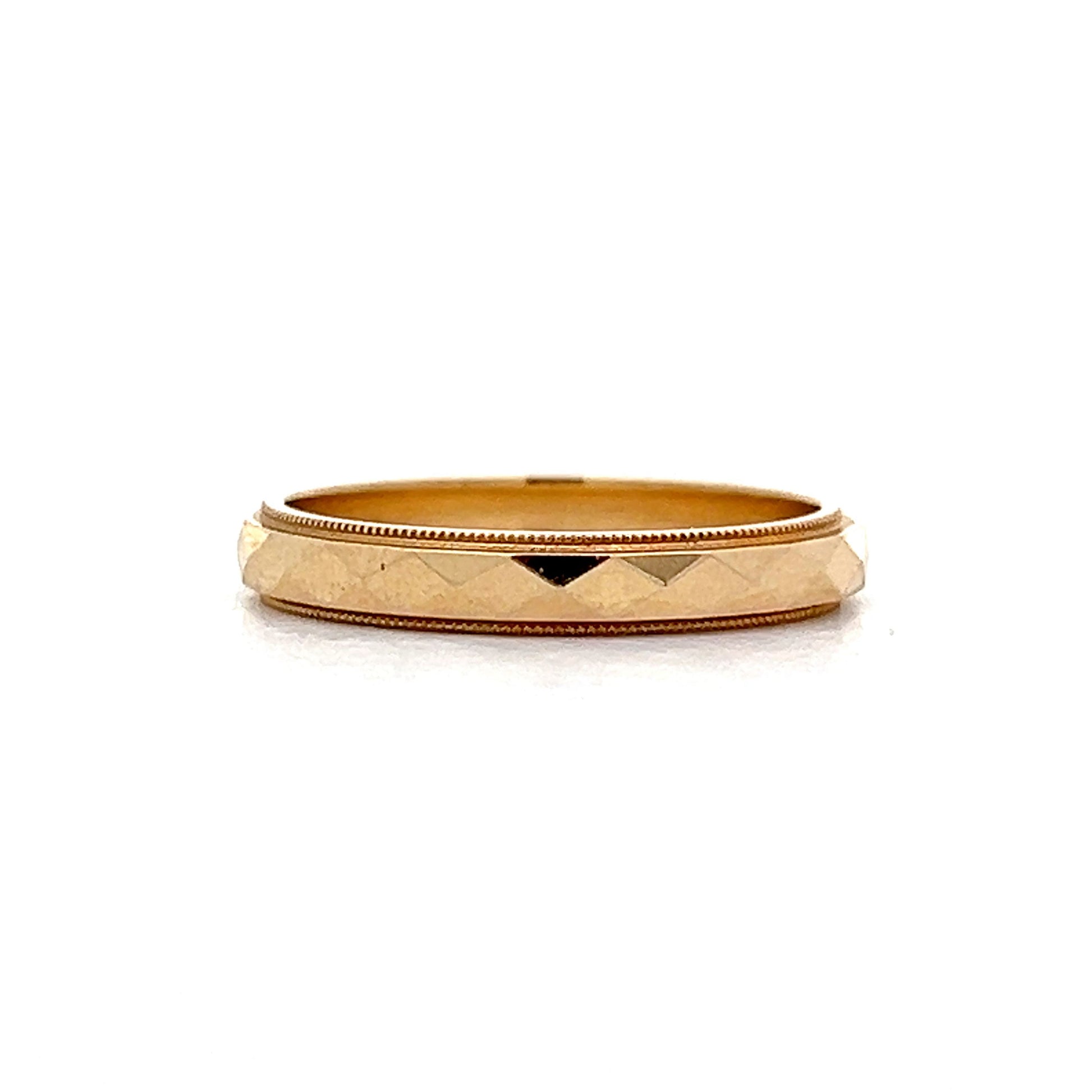 3mm Geometric Wedding Band in 14k Yellow Gold