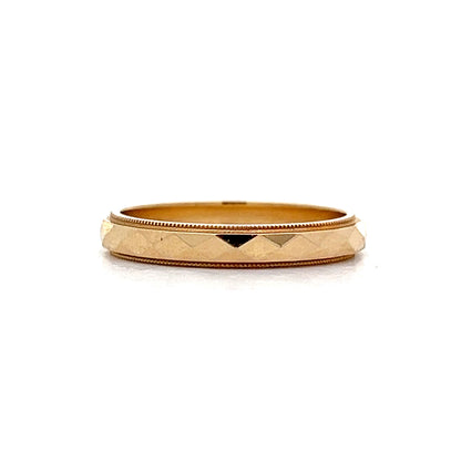 3mm Geometric Wedding Band in 14k Yellow Gold