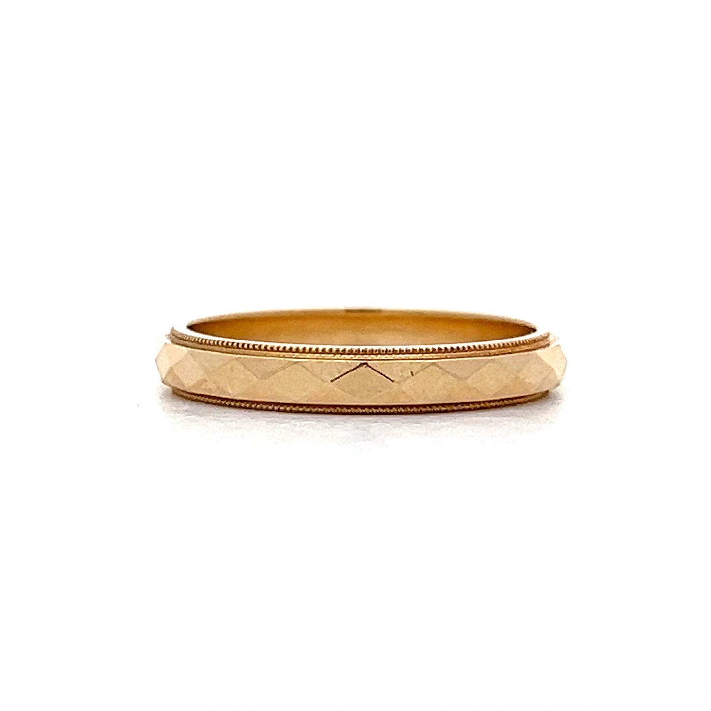 3mm Geometric Wedding Band in 14k Yellow Gold