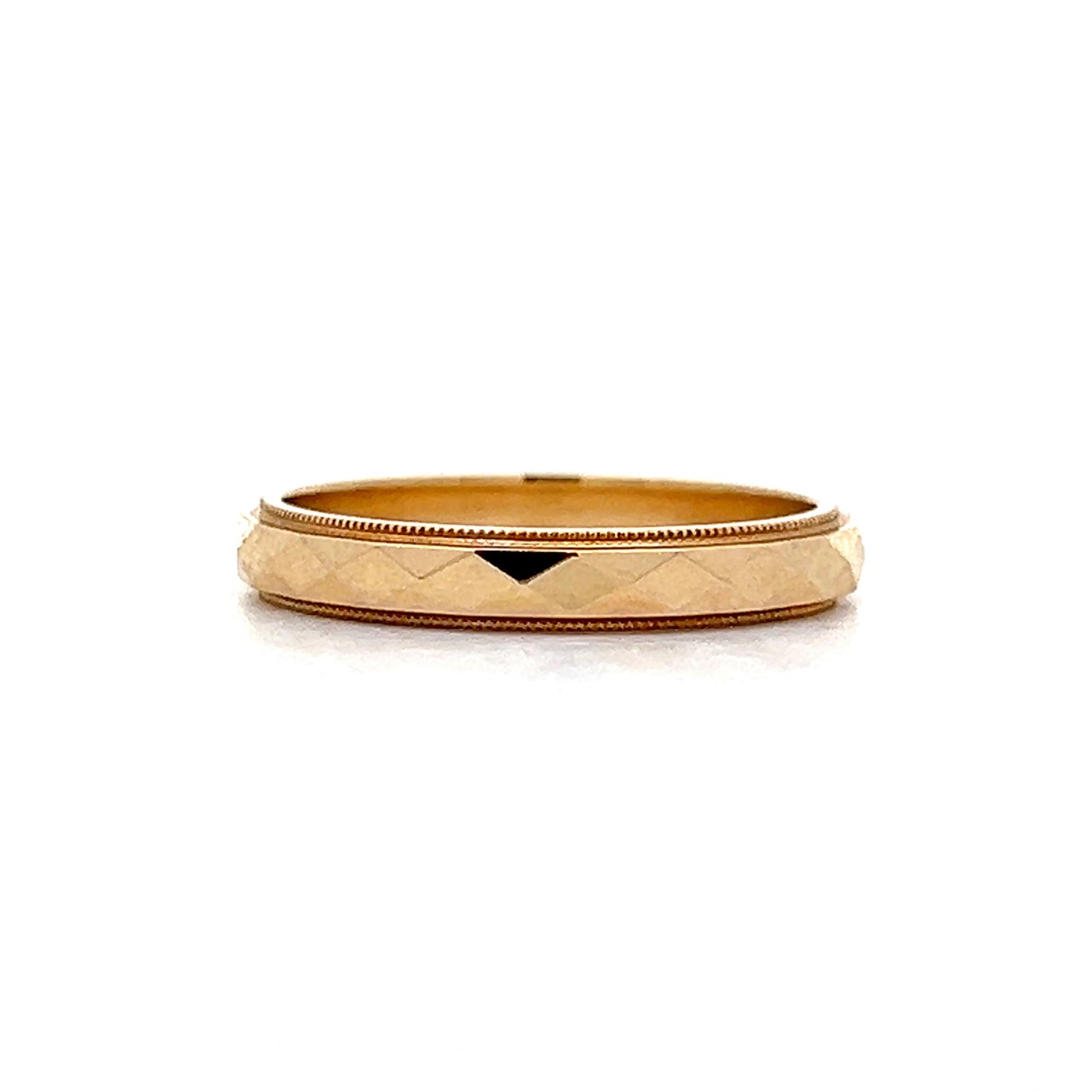 3mm Geometric Wedding Band in 14k Yellow Gold