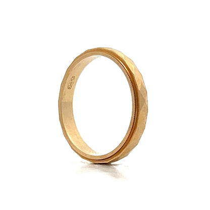 3mm Geometric Wedding Band in 14k Yellow Gold