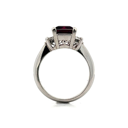 4.64 Emerald Cut Tourmaline Cocktail Ring in Platinum