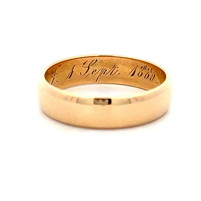 Antique Victorian Rounded Flat Edge Band in 18k