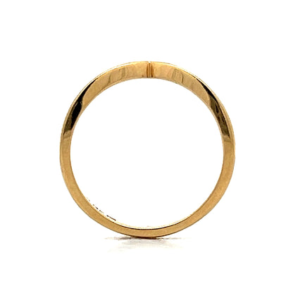 V Shaped Contour Wedding Band in 14k Yellow Gold