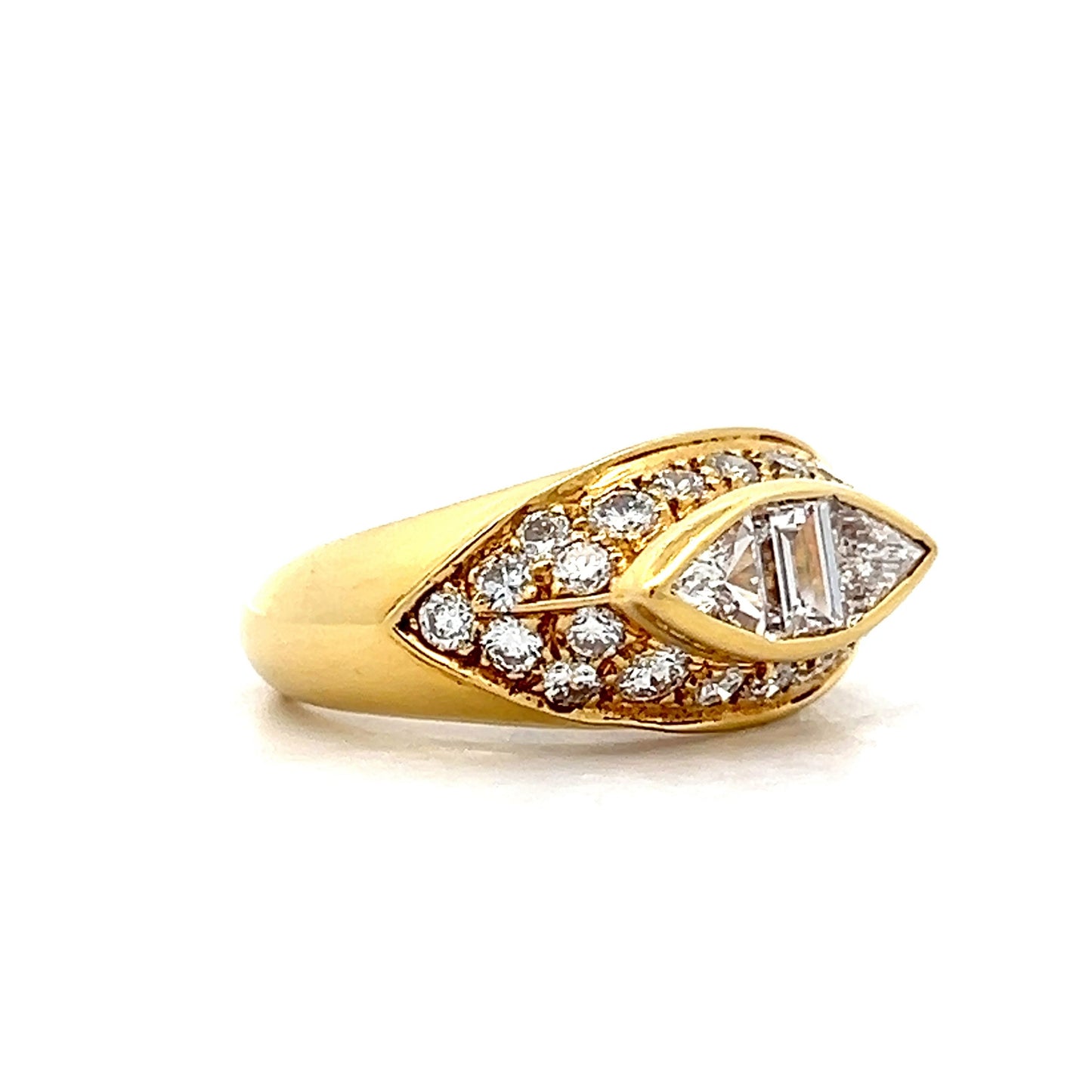 1.46 Diamond Cocktail Ring in 18k Yellow Gold