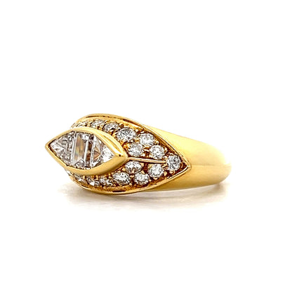 1.46 Diamond Cocktail Ring in 18k Yellow Gold