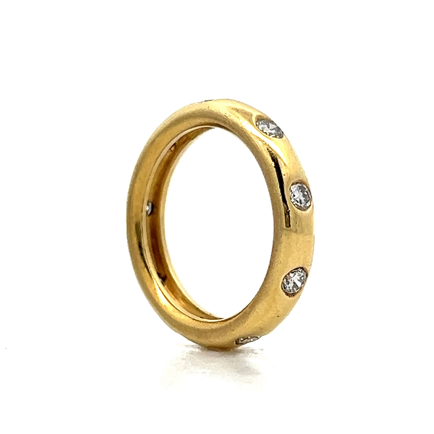 .72 Flush Set Diamond Ring in 14k Yellow Gold