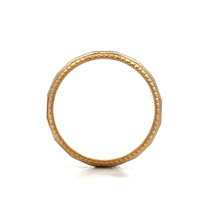 Mens Vintage Retro Two-Tone Wedding Band in 14k