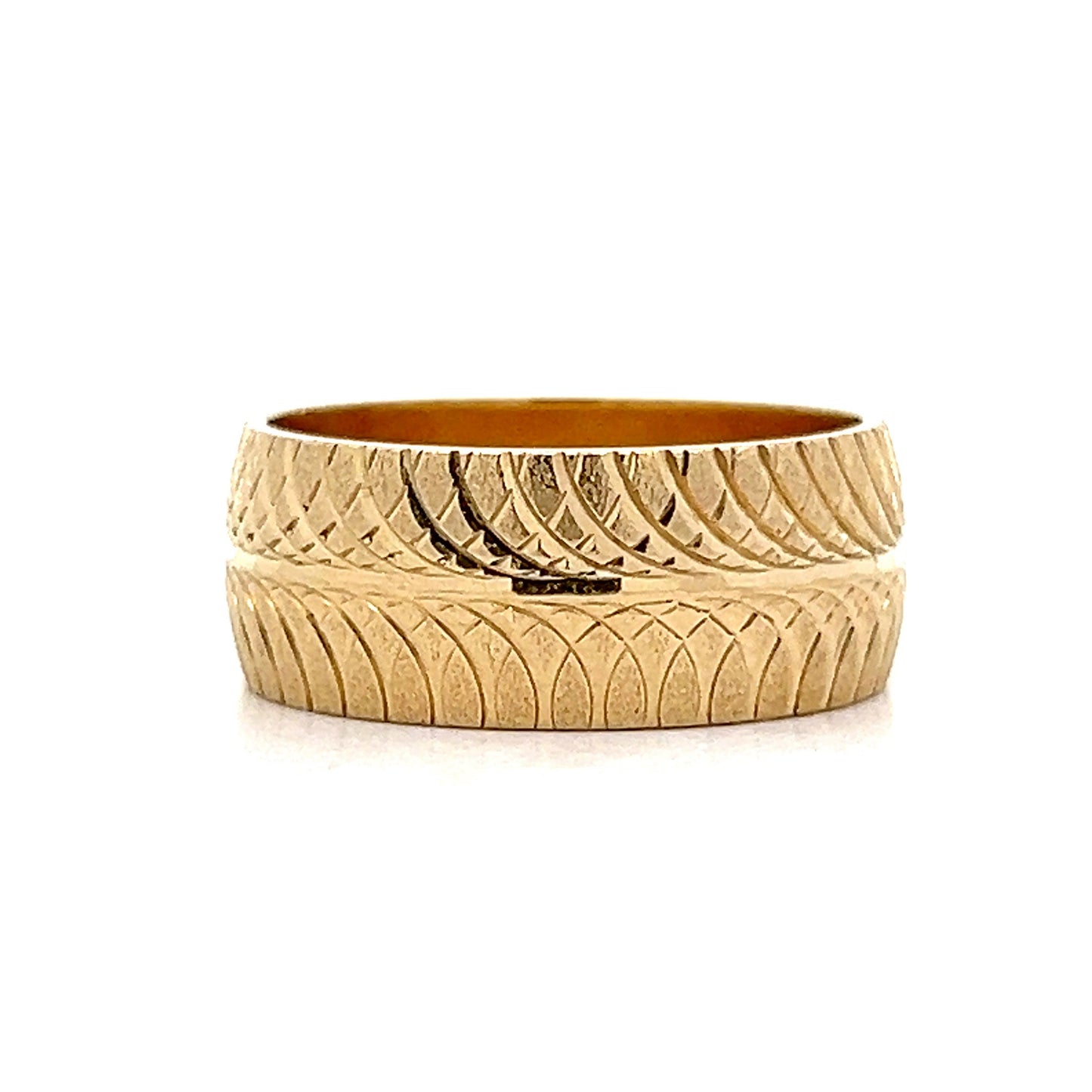 8mm Men's Double Swirl Band in 14k Yellow Gold