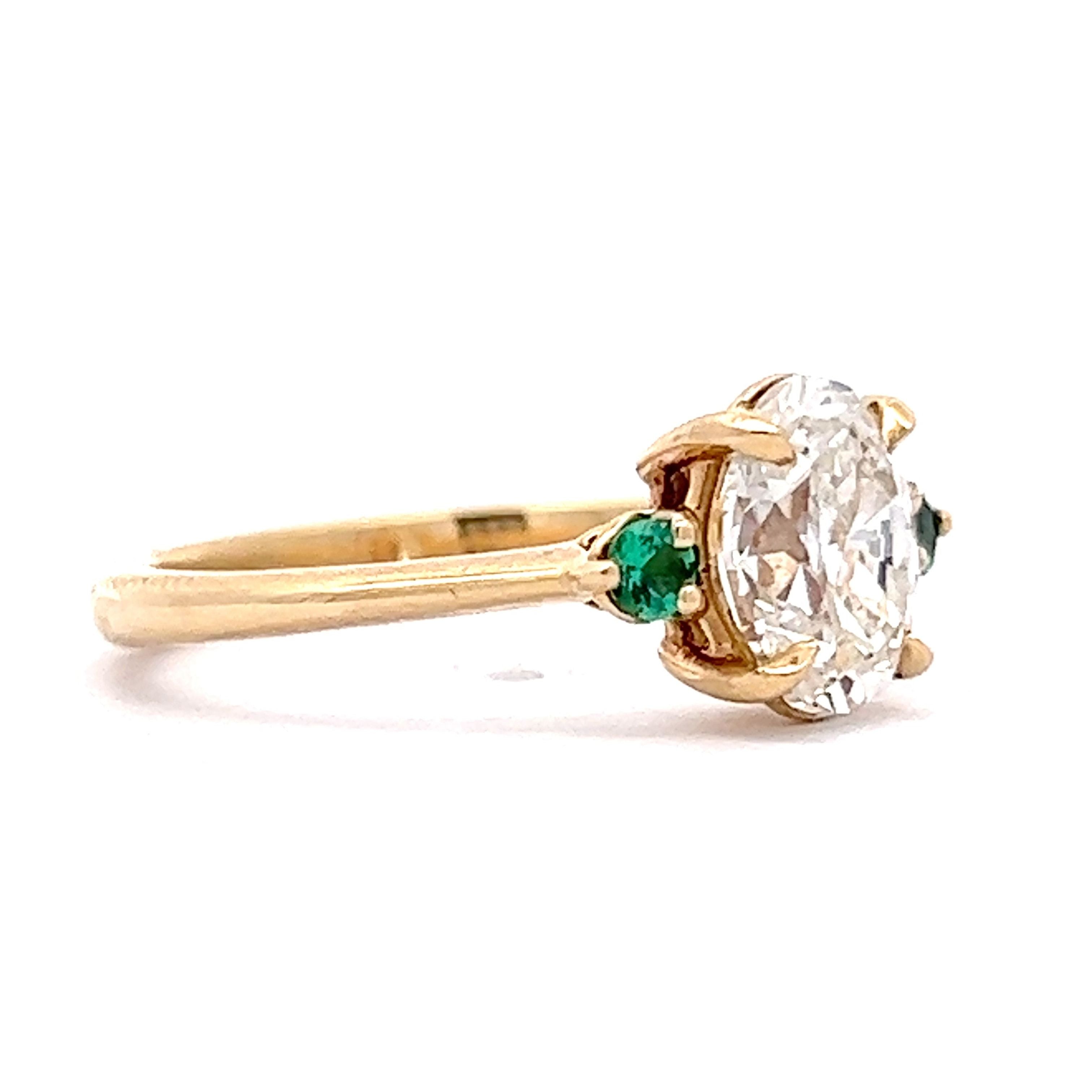 Emerald gold hot sale engagement rings