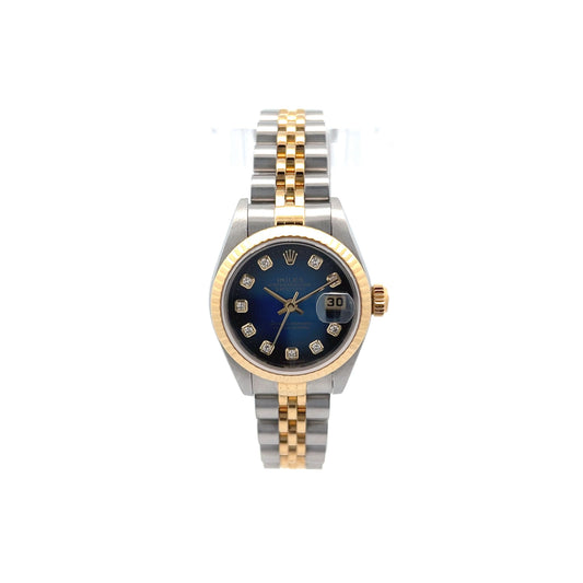 Rolex Datejust Blue Diamond Dial Two-Tone REF 79173