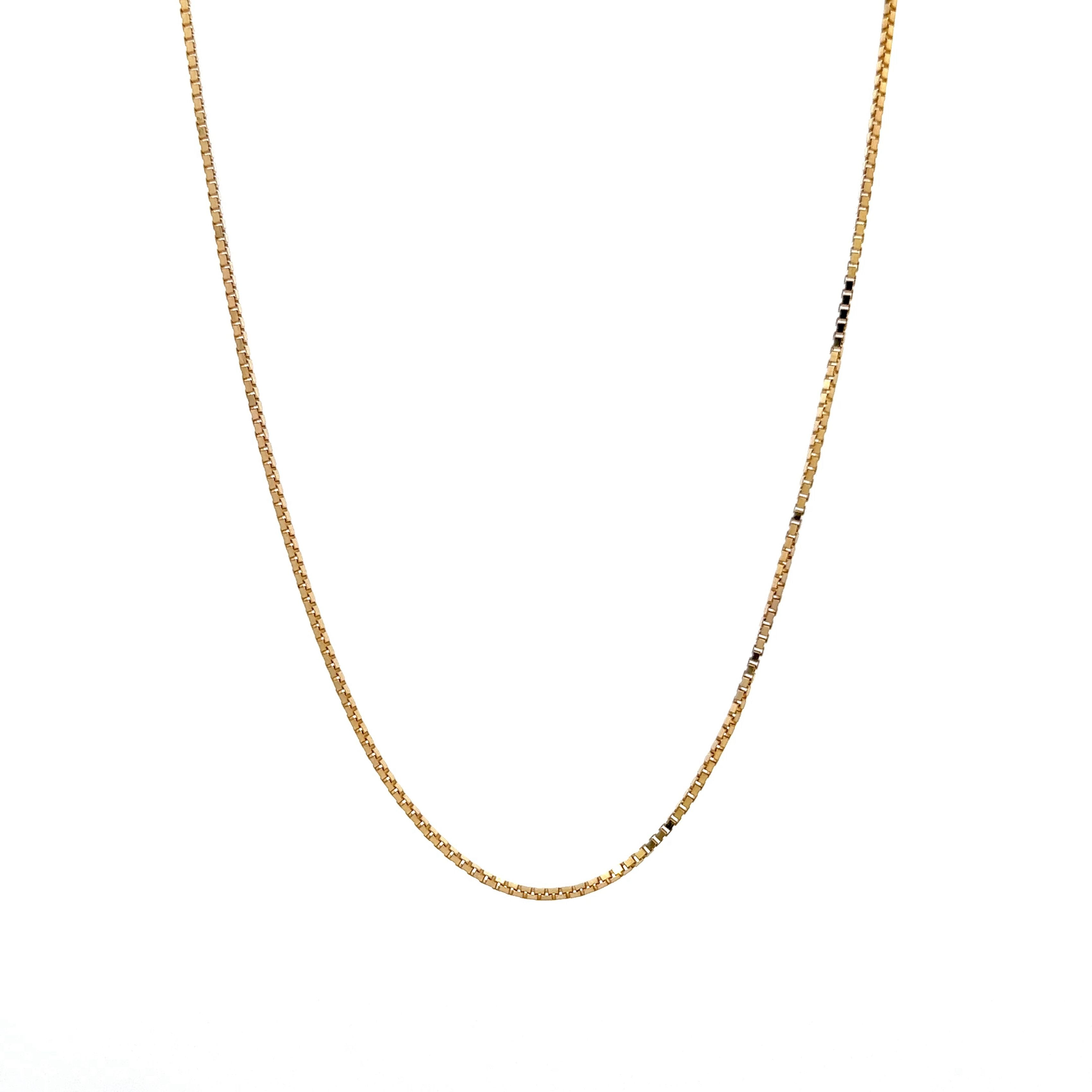 20 Inch Box Chain in 14k Yellow Gold - Filigree Jewelers
