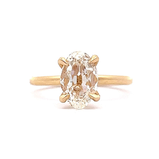 1.50 Oval Cut Diamond Engagement Ring in 14k Yellow Gold