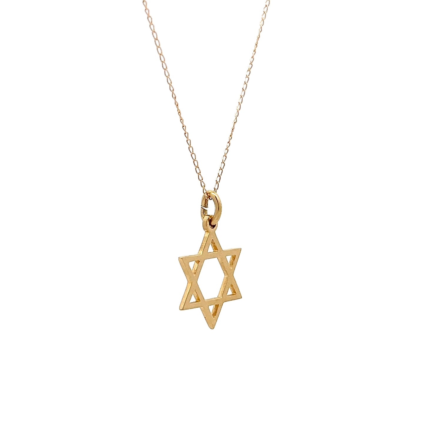 Simple Star of David Pendant Necklace in 14k Yellow Gold