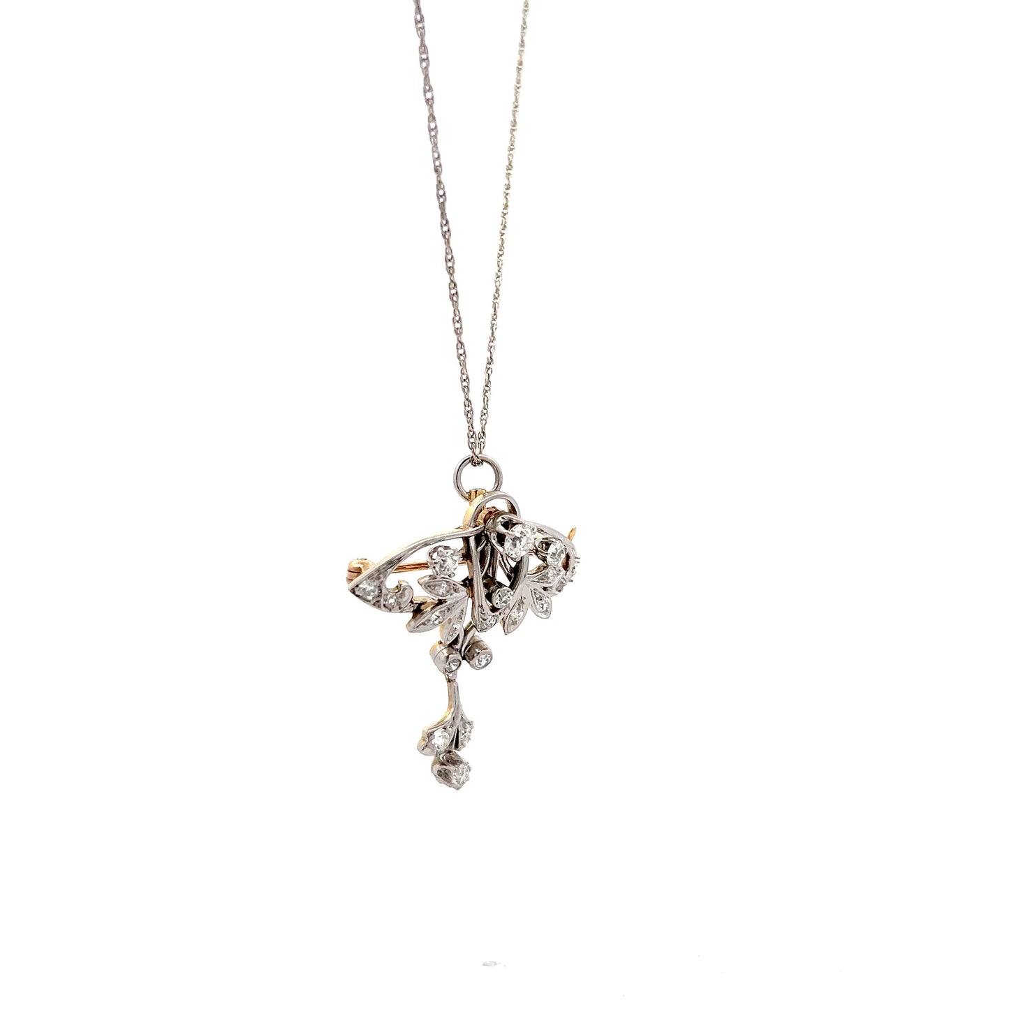 .77 Antique Edwardian Diamond Pendant in 14k