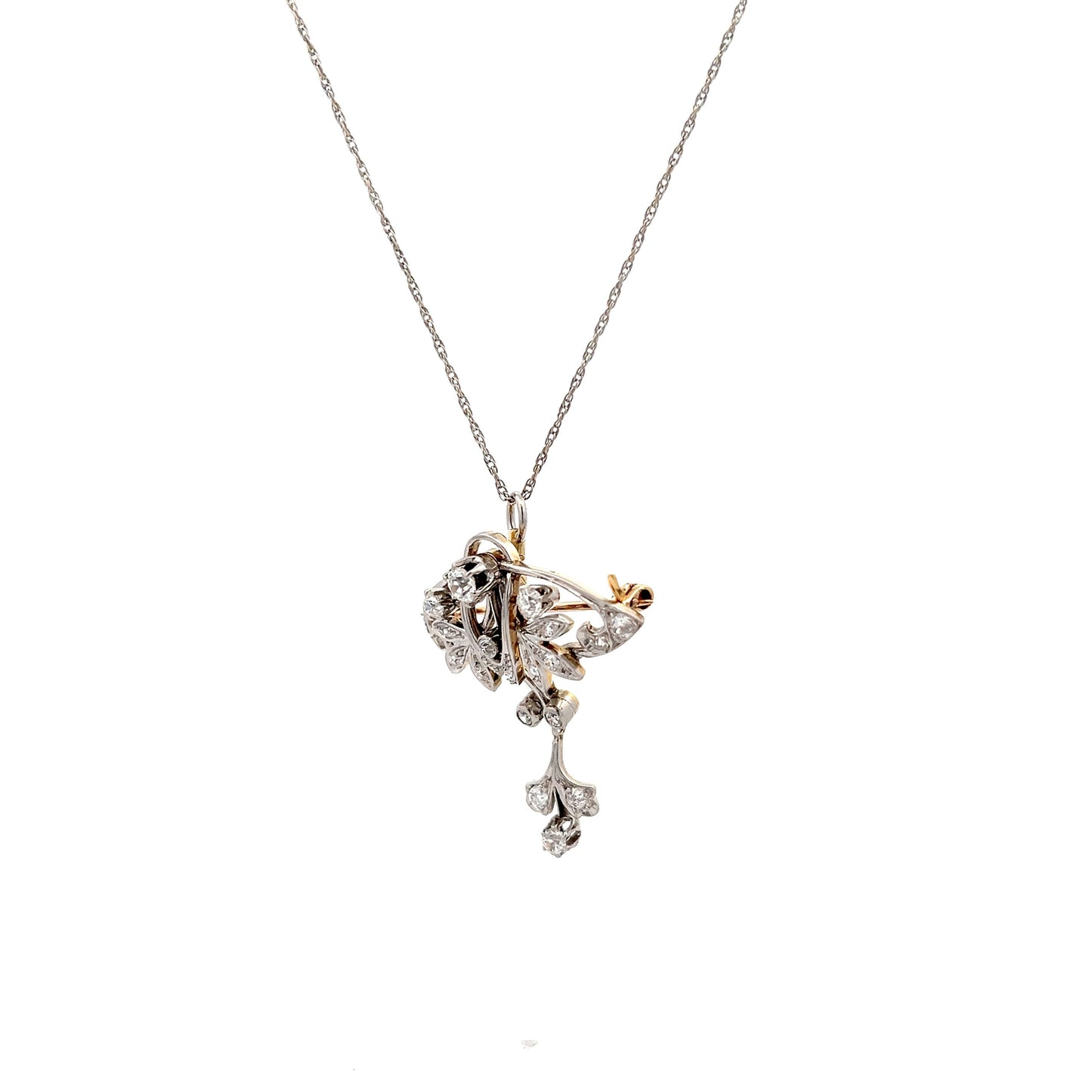 .77 Antique Edwardian Diamond Pendant in 14k