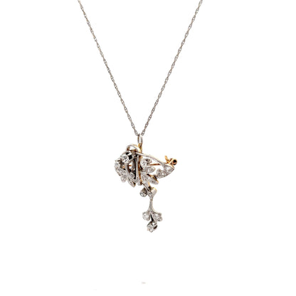 .77 Antique Edwardian Diamond Pendant in 14k