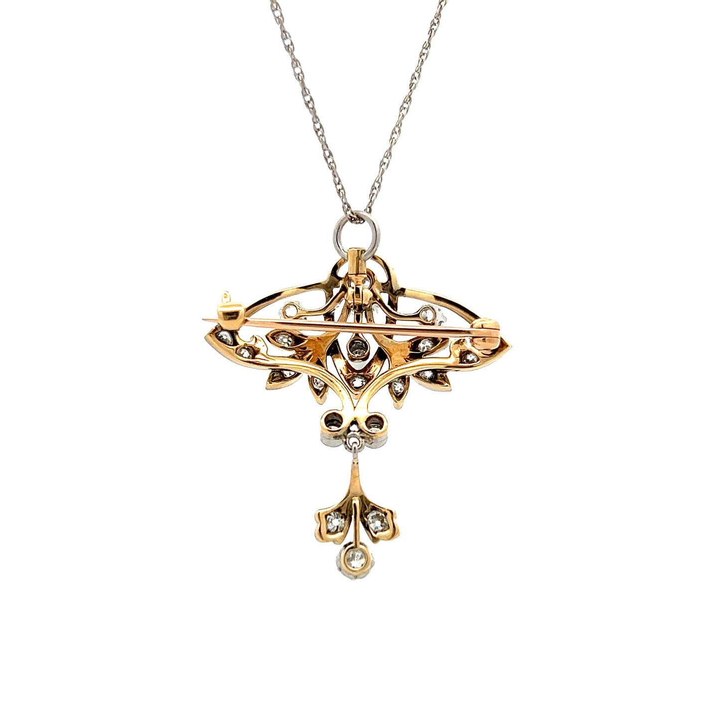 .77 Antique Edwardian Diamond Pendant in 14k