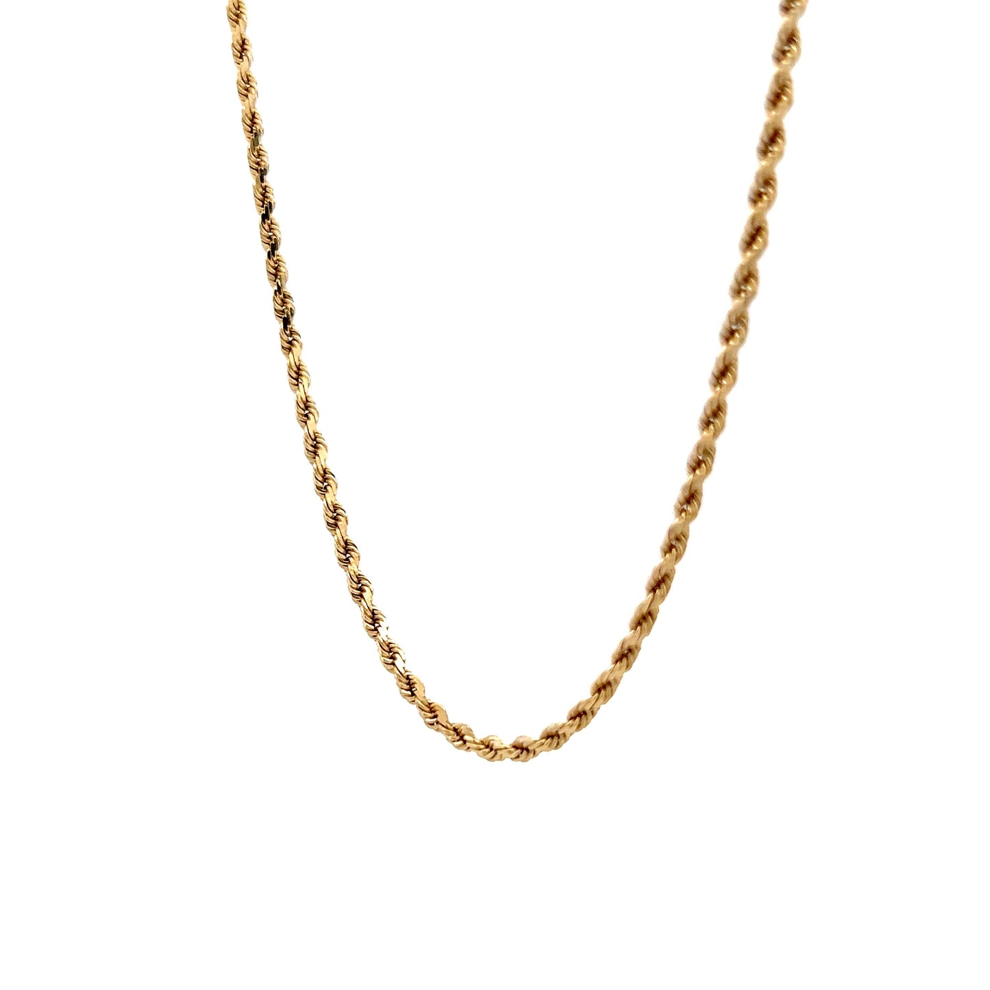 18" Unisex Rope Chain Necklace in 14k Yellow Gold