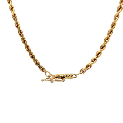 18" Unisex Rope Chain Necklace in 14k Yellow Gold