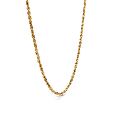 20 Inch Unisex Rope Chain in 14k Yellow Gold