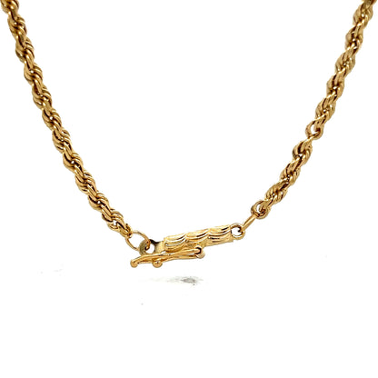 20 Inch Unisex Rope Chain in 14k Yellow Gold