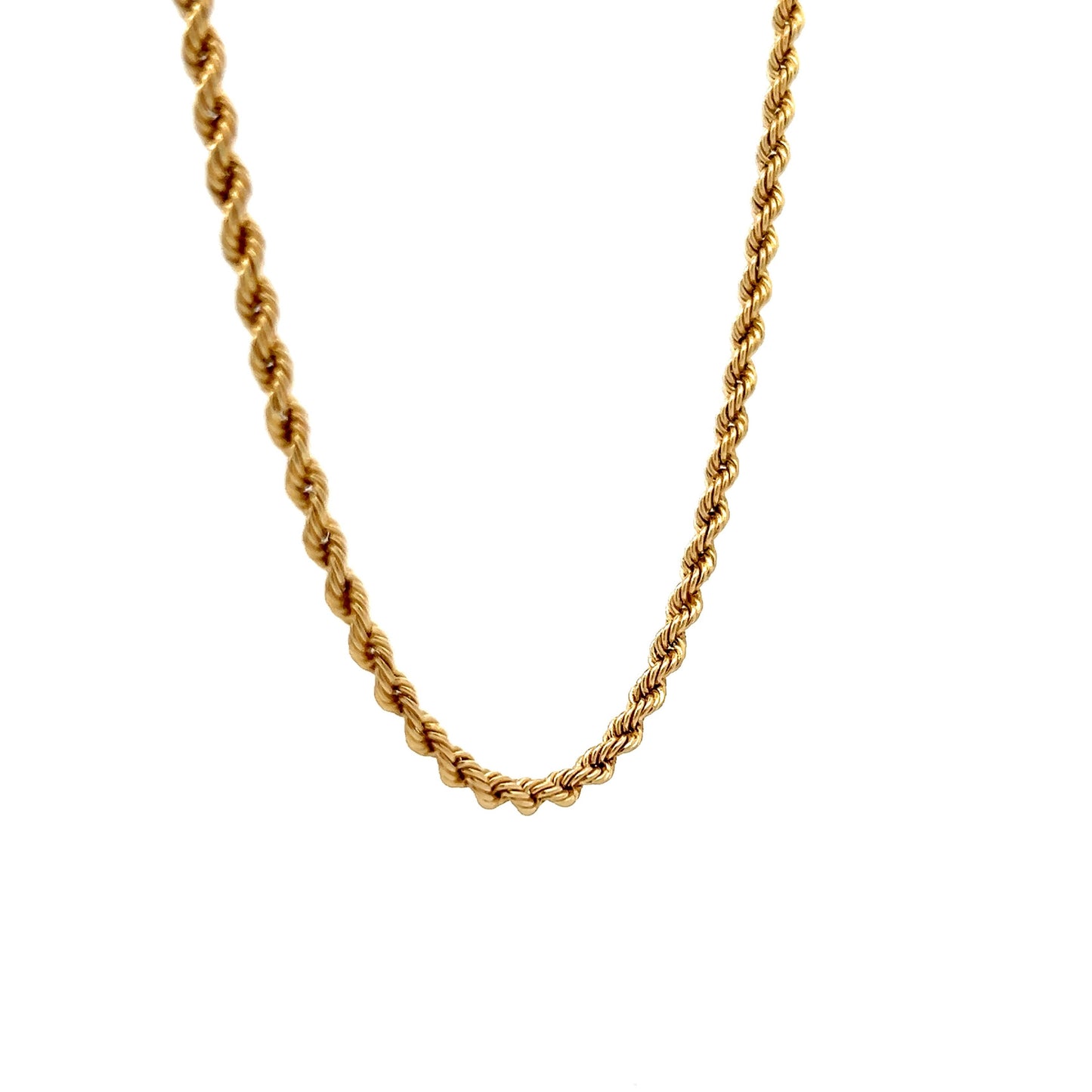 16 Inch Rope Necklace in 14k Yellow Gold