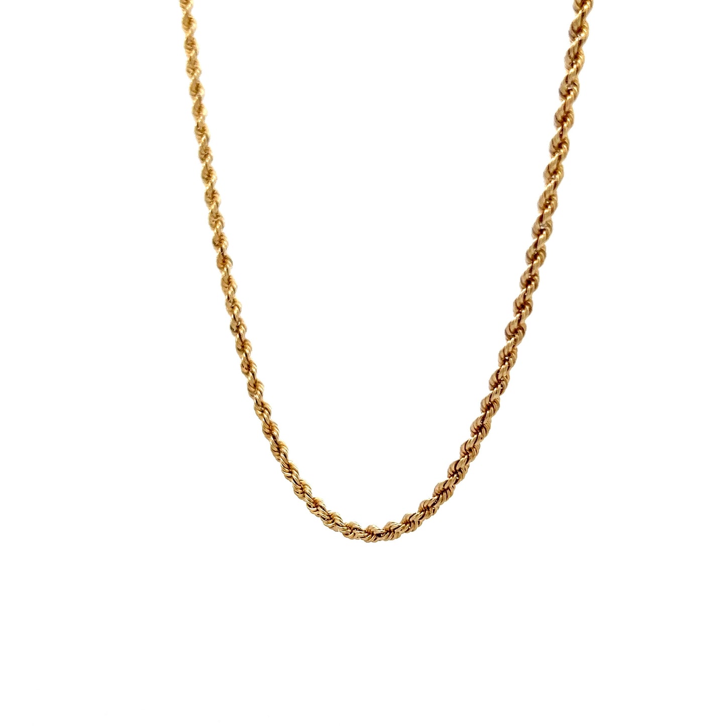 20 Inch Rope Necklace in 14k Yellow Gold