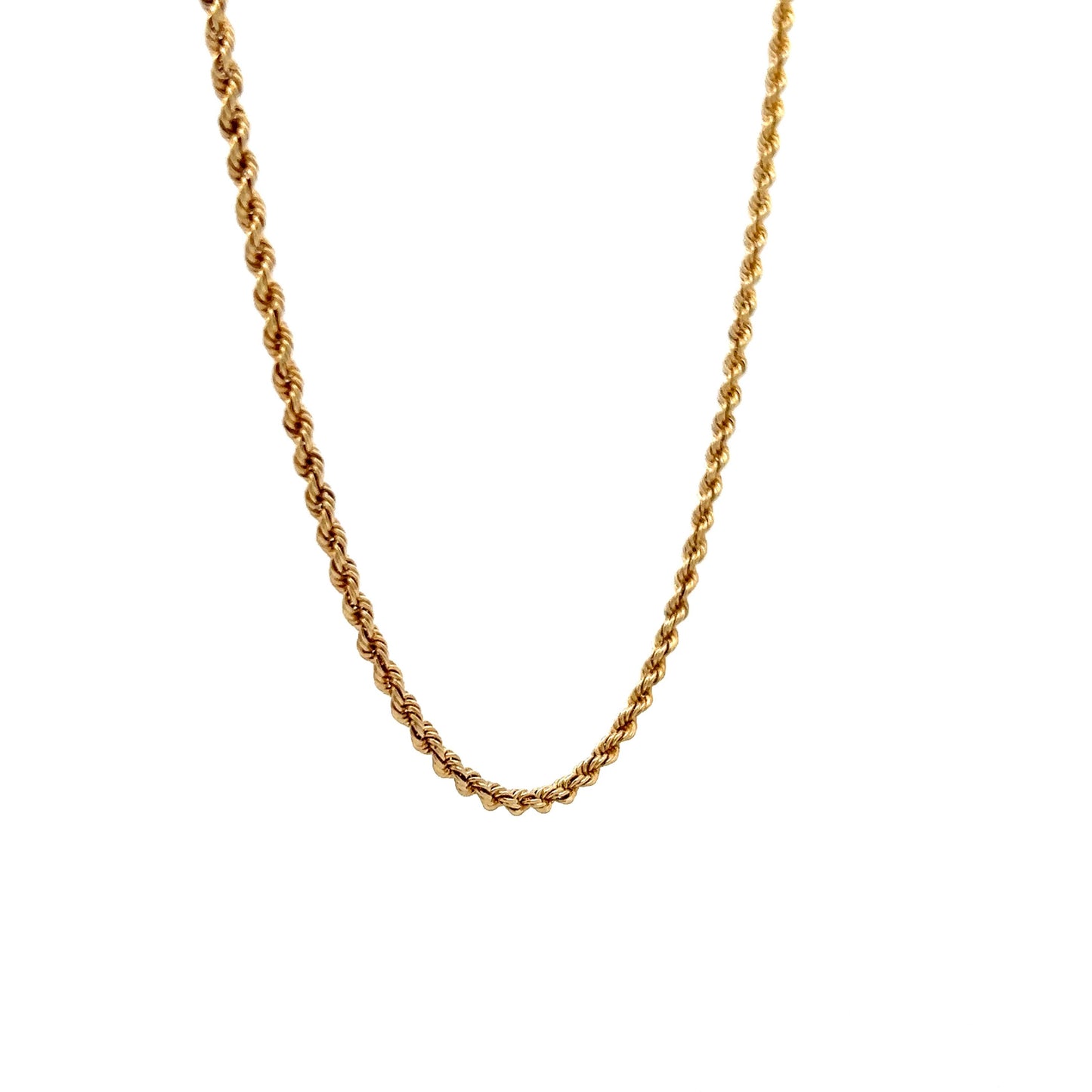 20 Inch Rope Necklace in 14k Yellow Gold