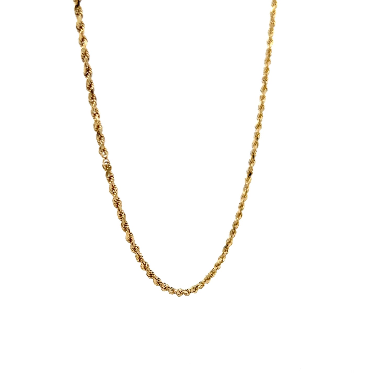 1.85mm Rope Chain Necklace in 14k Yellow Gold