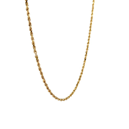 1.85mm Rope Chain Necklace in 14k Yellow Gold