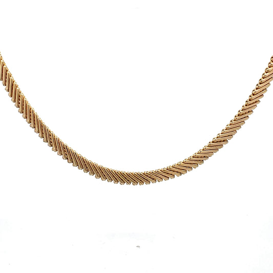 Vintage 1950's Collar Necklace in 14k Yellow Gold