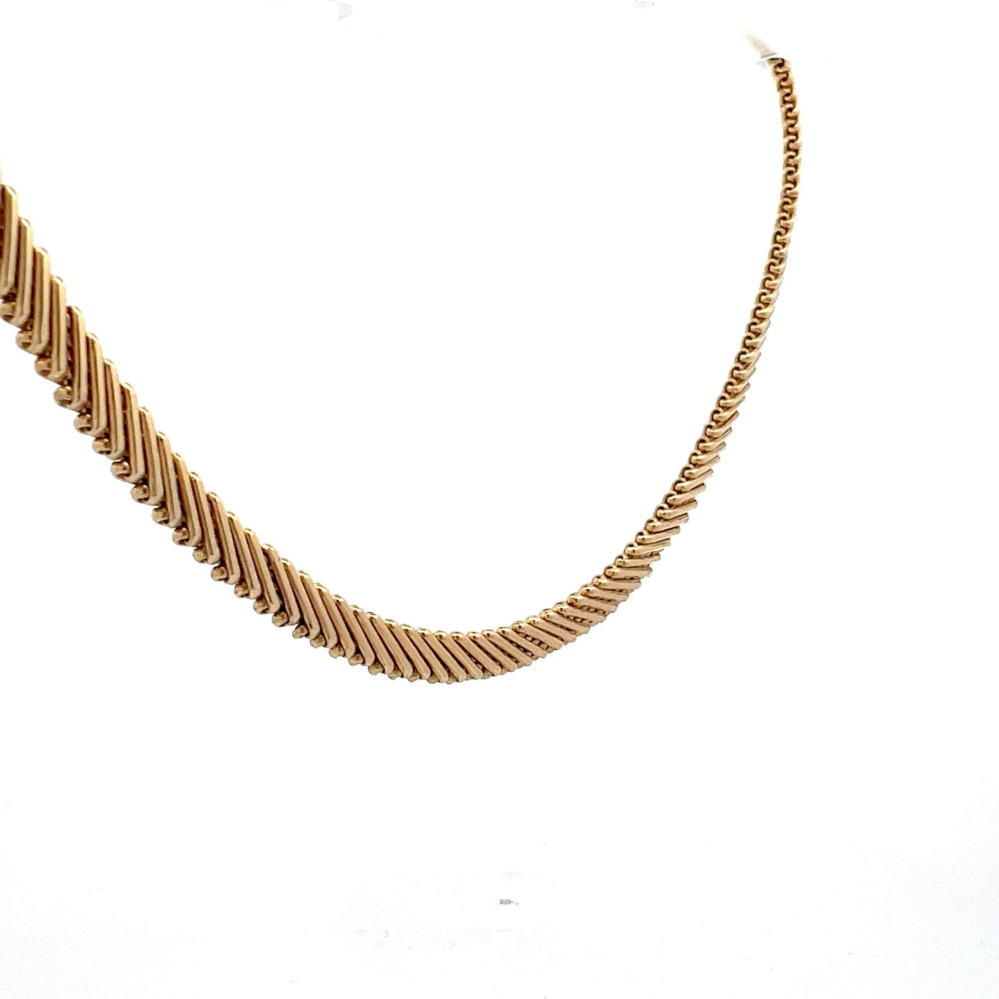 Vintage 1950's Collar Necklace in 14k Yellow Gold