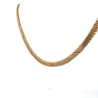 Vintage 1950's Collar Necklace in 14k Yellow Gold