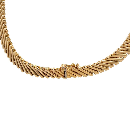 Vintage 1950's Collar Necklace in 14k Yellow Gold