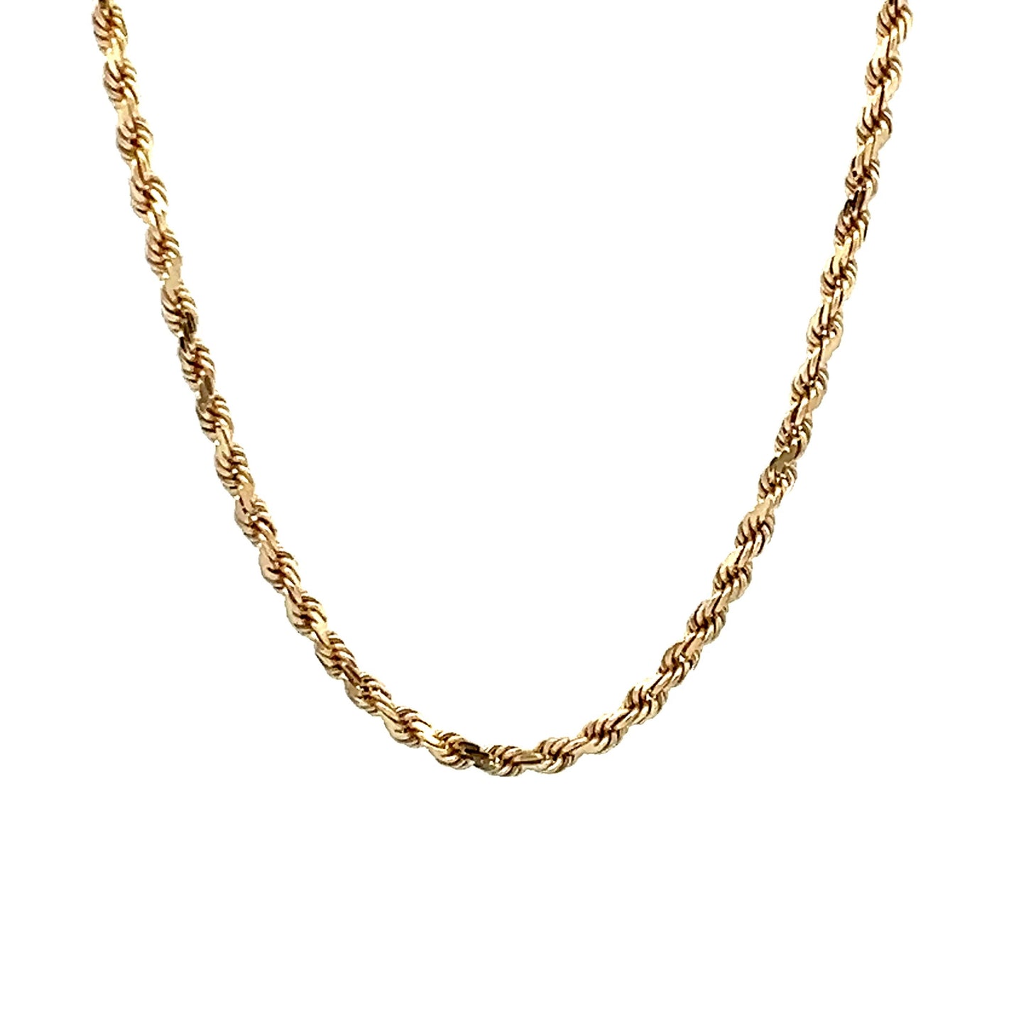 16" Unisex Rope Chain Necklace in 14k Yellow Gold