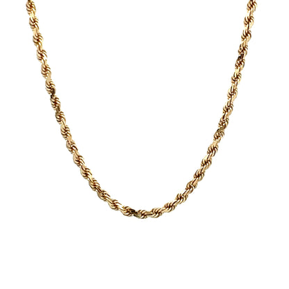 16" Unisex Rope Chain Necklace in 14k Yellow Gold