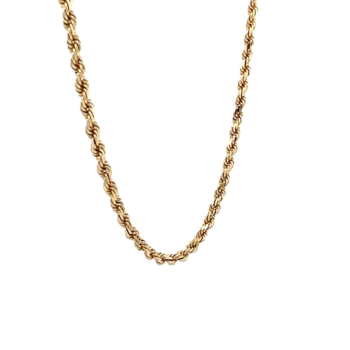 16" Unisex Rope Chain Necklace in 14k Yellow Gold